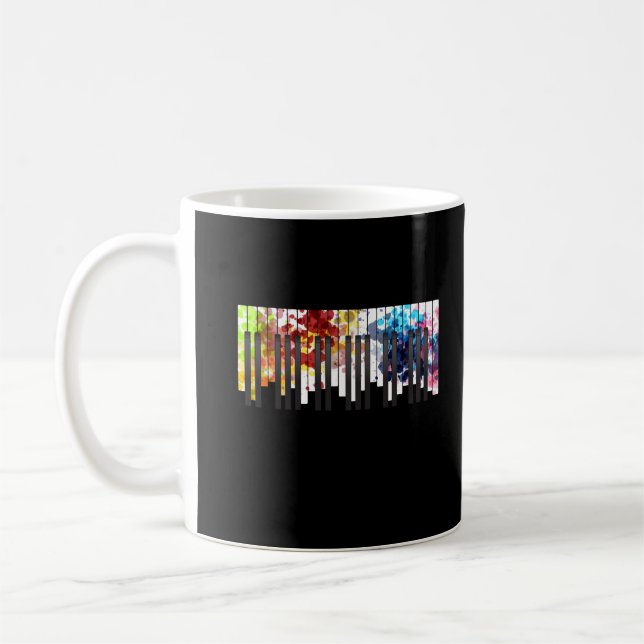 Colourful Piano Keys Music Lover Pianist Coffee Mug (Left)