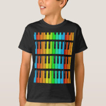 Colourful piano keys shirt