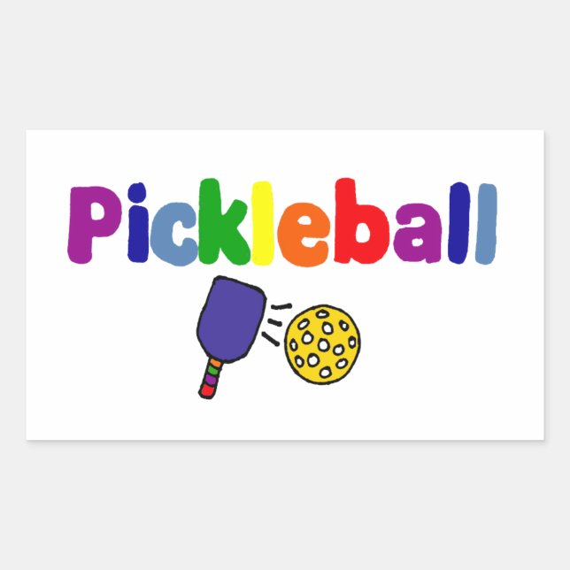 Colourful Pickleball Art Design Sticker (Front)