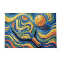 Colourful Pickleball Paddle And Ball 