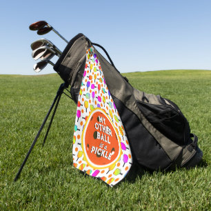 Colourful, Pickleball Paddles, Orange Pickleballs Golf Towel