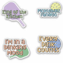 Colourful Pickleball Player Sticker Pack