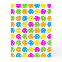 Colourful Pickleball Polkadots Greeting Card