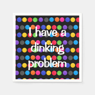 Colourful Pickleball with Funny Quote Napkin