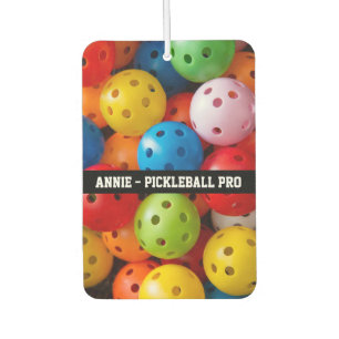  Colourful pickleballs, custom text Air Freshener