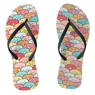 Colourful Pigs Funny And Cute Pattern Flip Flops