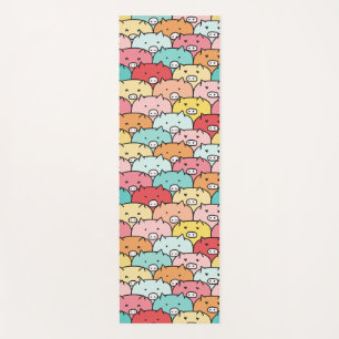 Colourful Pigs Funny And Cute Pattern Yoga Mat