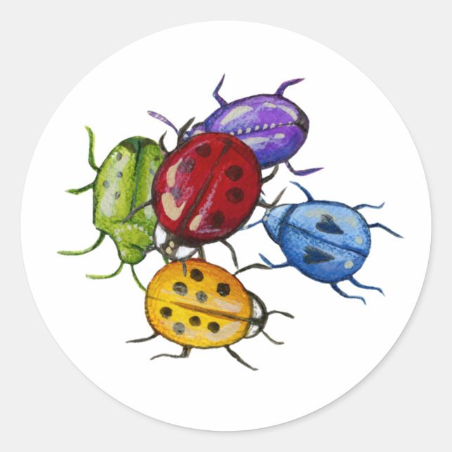 Colourful Pile of Bugs Envelope Stickers (Front)