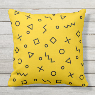 Colourful pillow with memphis hipster pattern