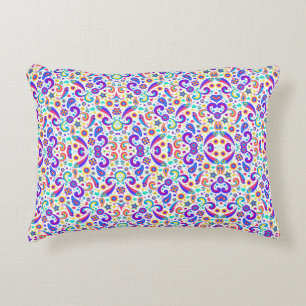 Colourful pillowcase with vibrant geometric patter accent pillow