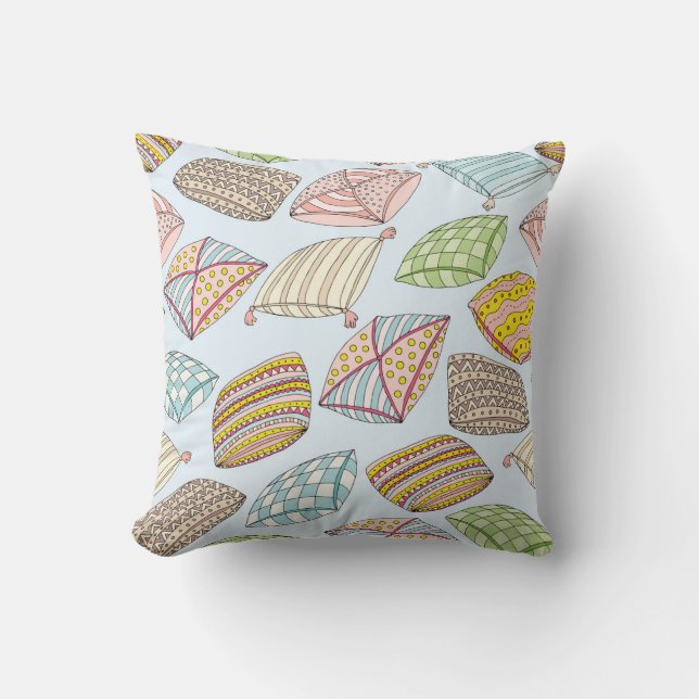 Colourful pillows, vintage seamless texture. throw pillow (Front)