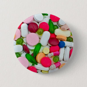 Colourful pills custom product 2 inch round button