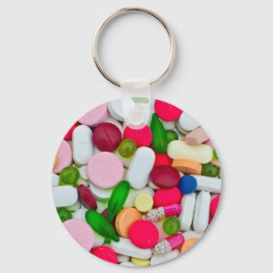 Colourful pills custom product keychain