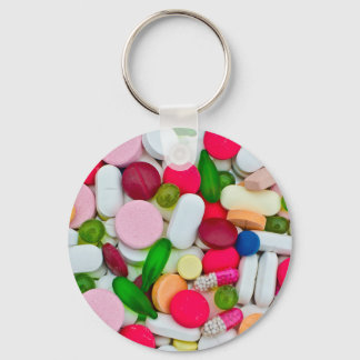 Colourful pills custom product keychain