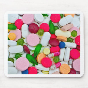 Colourful pills custom product mouse pad