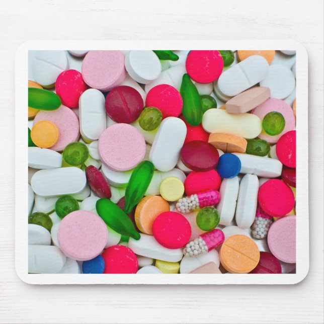 Colourful pills custom product mouse pad (Front)