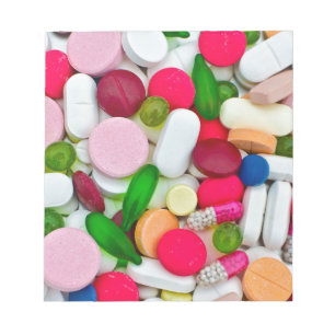 Colourful pills custom product notepad