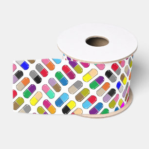 Colourful pills grosgrain ribbon