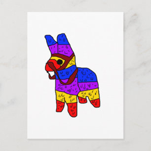 Colourful Piñata Cartoon for a Fiesta in Mexico  Postcard