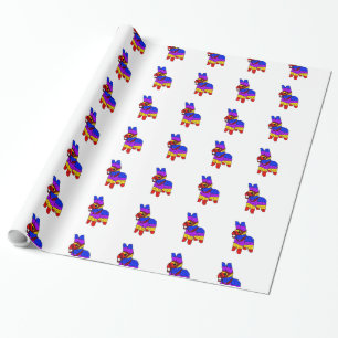 Colourful Piñata Cartoon for a Fiesta in Mexico  Wrapping Paper