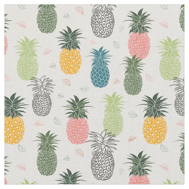 Colourful Pineapple Fabric (Close Up)