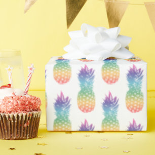 Colourful pineapple fruit pattern Birthday Wrapping Paper