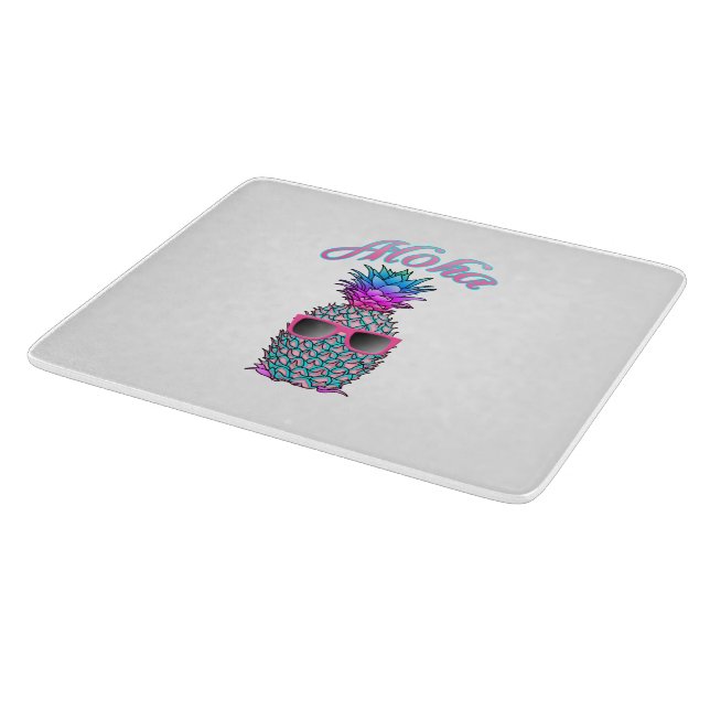 Colourful Pineapple Hawaiian Aloha Cutting Board (Corner)
