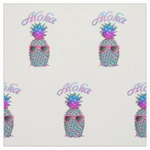 Colourful Pineapple Hawaiian Aloha Fabric