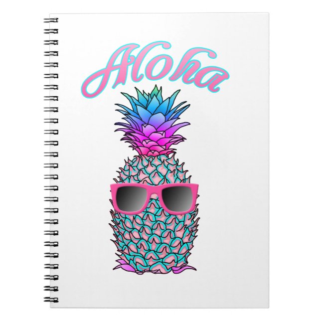 Colourful Pineapple Hawaiian Aloha Notebook (Front)