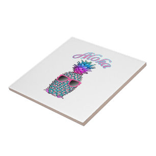 Colourful Pineapple Hawaiian Aloha Tile