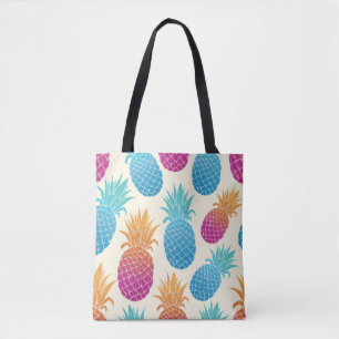 Colourful Pineapple Light Yellow Background Tote Bag