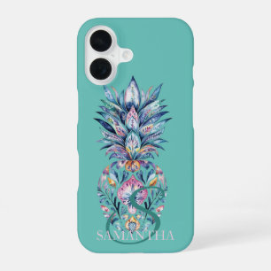 Colourful Pineapple Mint Green iPhone 16 Case