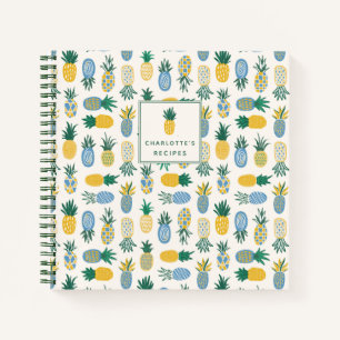 Colourful Pineapple Personalized Recipe Notebook