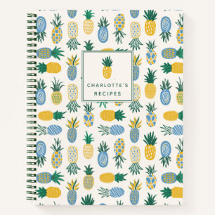Colourful Pineapple Personalized Recipe Notebook