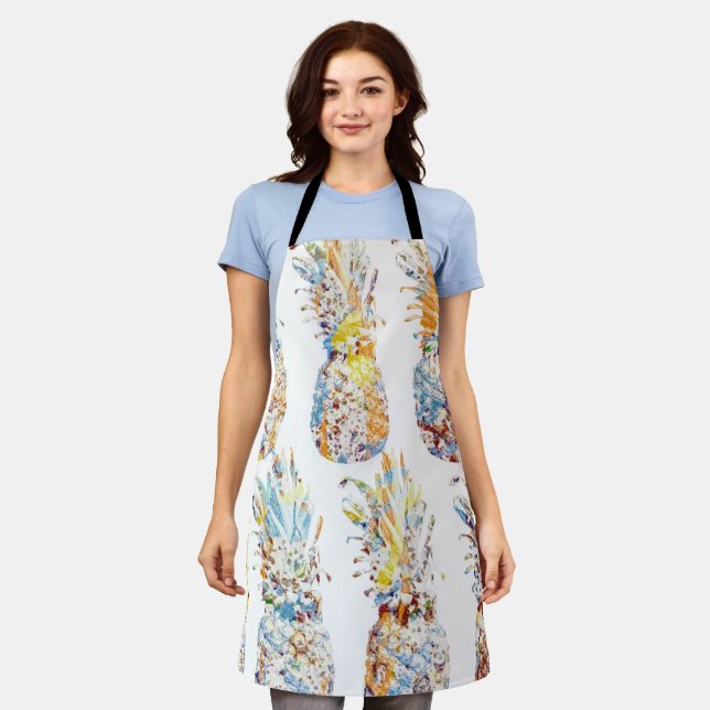 Colourful Pineapple Print Apron (Worn)