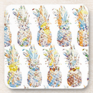 Colourful Pineapple Print Coaster