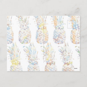 Colourful Pineapple Print Holiday Postcard