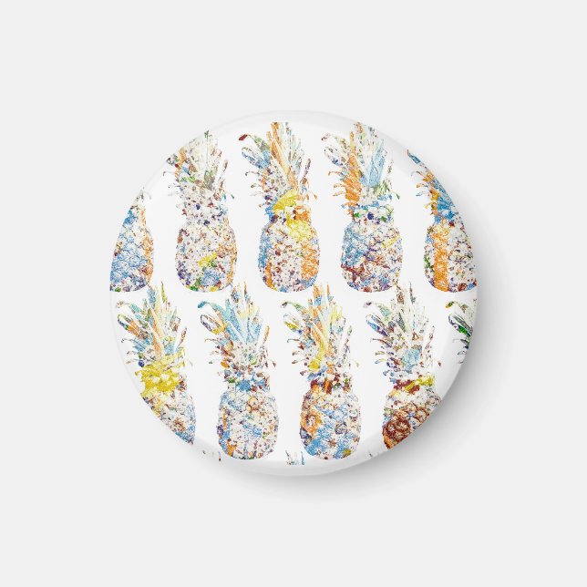 Colourful Pineapple Print Magnet (Front)
