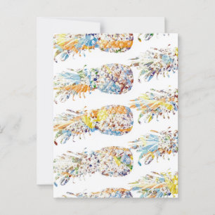 Colourful Pineapple Print Postcard