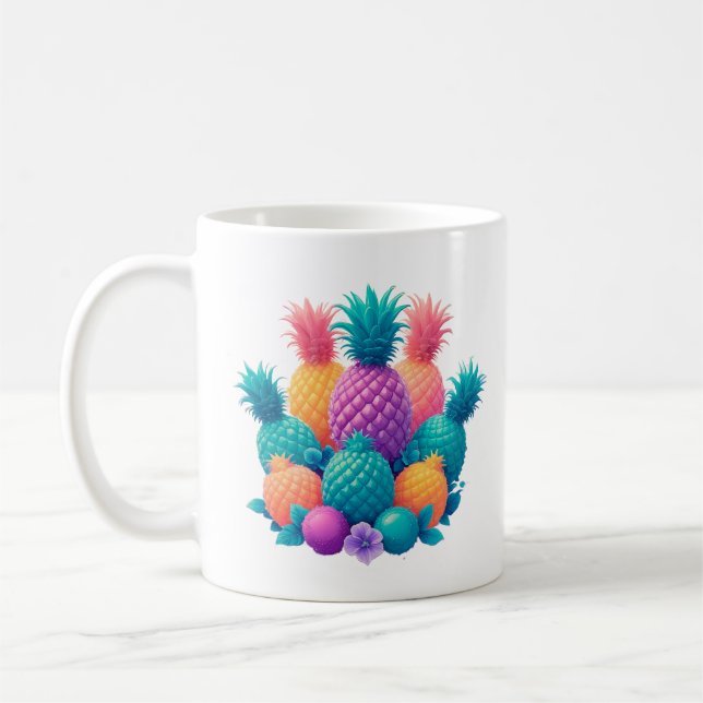 Colourful pineapples coffee mug (Left)