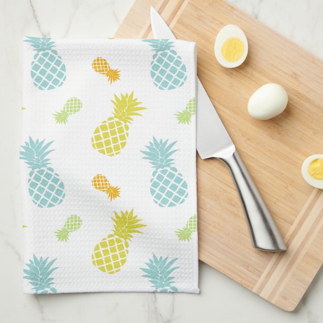 Colourful Pineapples Pattern Kitchen Towel (Quarter Fold)