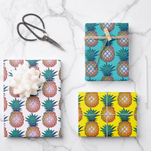 Colourful Pineapples Wrapping Paper Sheet