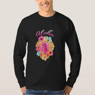 Colourful Pink Aloha Hawaii Vacation Sea Turtle T-Shirt