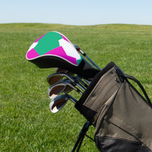 Colourful pink and green Abstract menimalist art Golf Head Cover