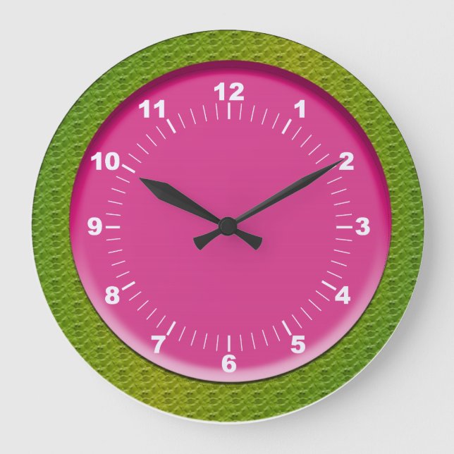 Colourful Pink and Green Wall Clock (Front)