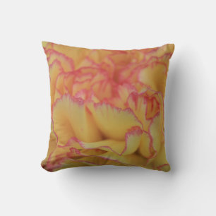 Colourful Pink and Yellow Carnation Flower Throw Pillow