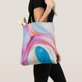 Colourful pink blue abstract art Georgia O'Keeffe  Tote Bag