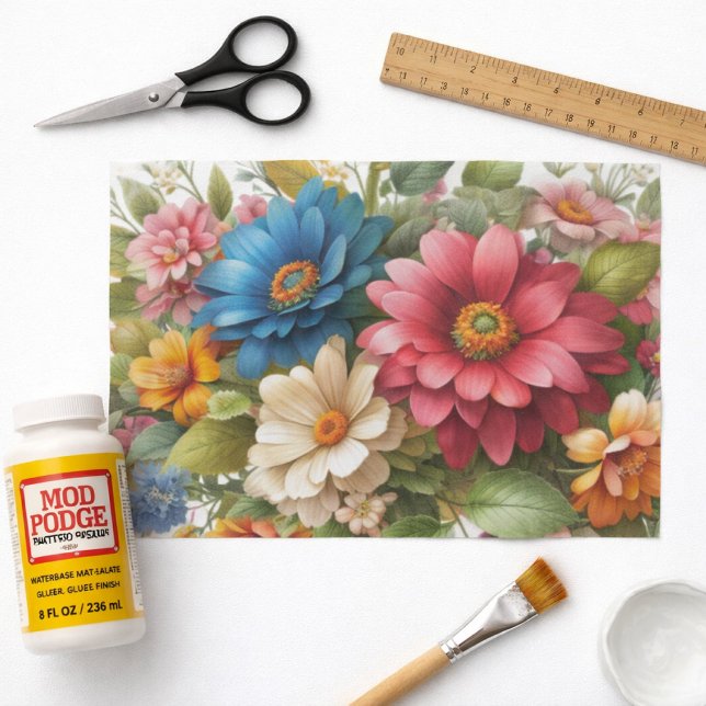 Colourful Pink Blue Floral Tissue Paper (Creator Uploaded)