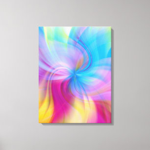Colourful Pink Blue Modern Digital Fine Abstract Canvas Print