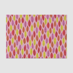 Colourful Pink Bright Leaf pattern Tissue Paper